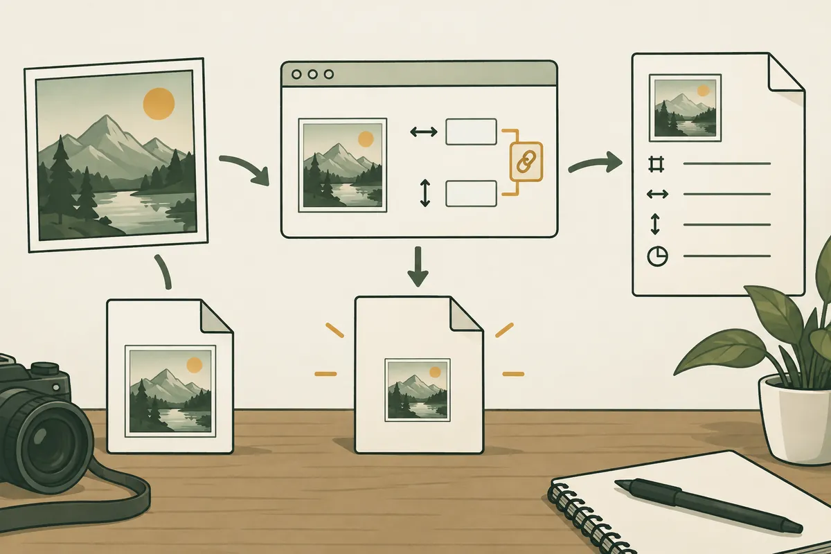 Resizing Images with Paint: Distinguishing Between Resolution and File Size — Original illustration of the key points