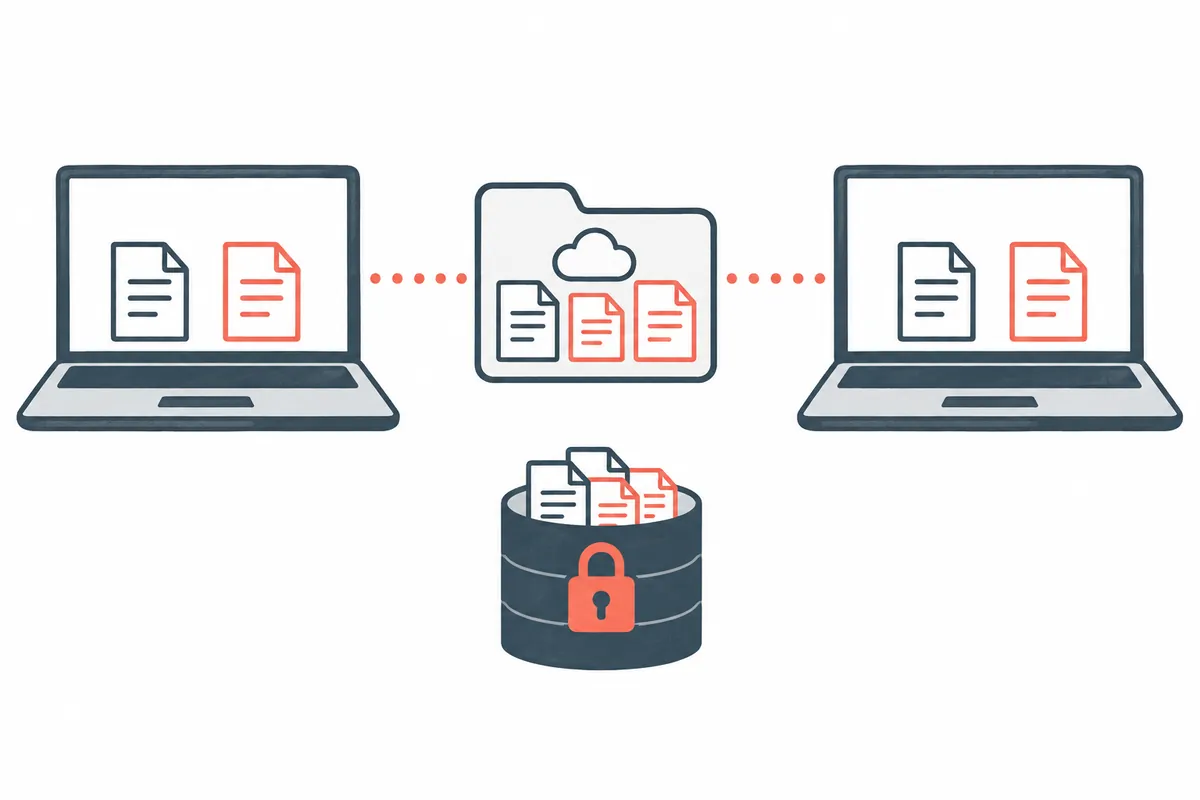 Differences Between Local Accounts and Microsoft Accounts: Login and Sync Scope — Original illustration of the key points